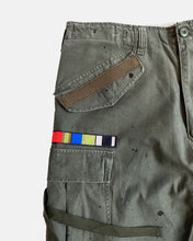 olive painted M-65 cargo shorts