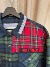 Quilted lined mixed plaid shacket