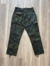 Dark wash camo cargo pants