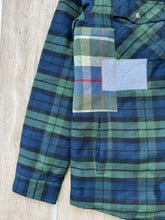 Quilted lined mixed plaid shacket