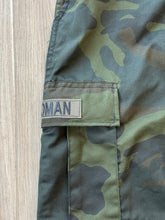 Dark wash camo cargo pants