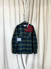 Quilted lined mixed plaid shacket