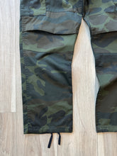 Dark wash camo cargo pants