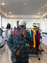 Quilted lined mixed plaid shacket