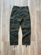 Dark wash camo cargo pants