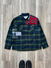 Quilted lined mixed plaid shacket
