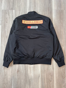 Holloman patched satin bomber