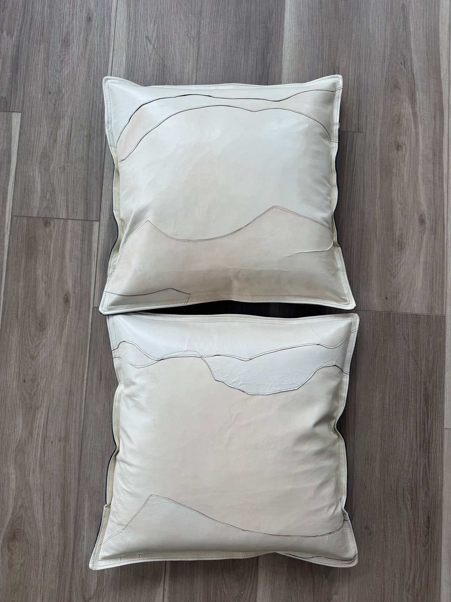 Leather abstract pillows