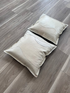 Leather abstract pillows
