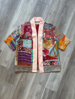 Patch work kimono shirt