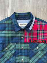 Quilted lined mixed plaid shacket