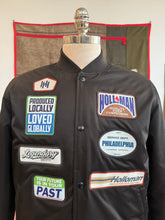 Holloman patched satin bomber