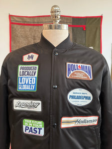 Holloman patched satin bomber