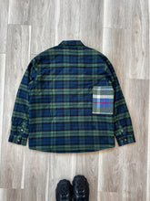 Quilted lined mixed plaid shacket