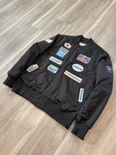 Holloman patched satin bomber