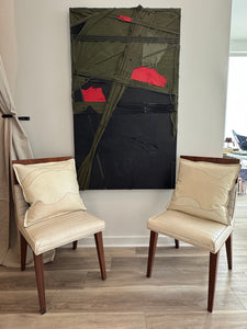 Leather abstract pillows