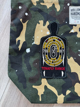 Custom camo patched tote bags