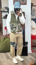 Mixed camo cargo pocket vest