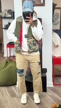 Mixed camo cargo pocket vest