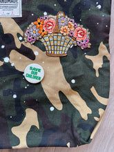 Custom camo patched tote bags