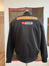 Holloman patched satin bomber