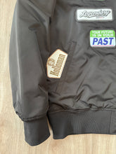 Holloman patched satin bomber