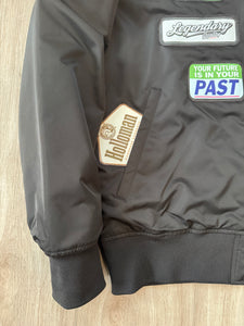 Holloman patched satin bomber