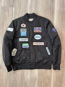 Holloman patched satin bomber