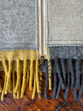 Wool fringe bottom zip hoodie (yellow/grey) 1 of 1