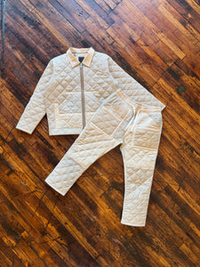 Patch work diamond quilted jacket (off-white) 1 of 1