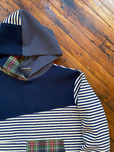 Hand made stripe hoodie w/ cashmere 1 of 1