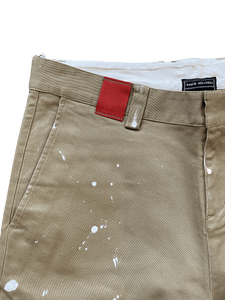 Front flap pocket raw edge shorts