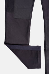 Black on black patched pant