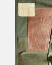 Leather patch olive pants